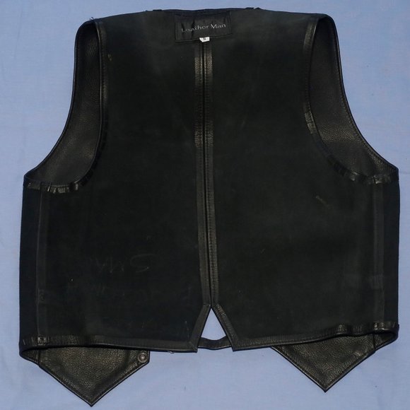 "Leather Man" Mens Leather Vest Small - Picture 2 of 4